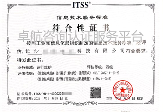 恭喜長沙企業(yè)ITSS認(rèn)證年前順利下證！
