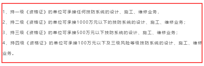 只持有安防資質(zhì)四級證書，可以承接1000萬的安防項目嗎？
